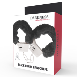 DARKNESS  PLEASURE FURRY HANDCUFFS BLACK