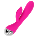 OHMAMA USB RECHARGEABLE SILICONE RABBIT VIBRATOR 10 SPEEDS 19 CM