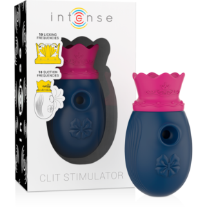 INTENSE CLIT STIMULATOR 10 LICKING AND SUCTION FREQUENCIES - BLUE